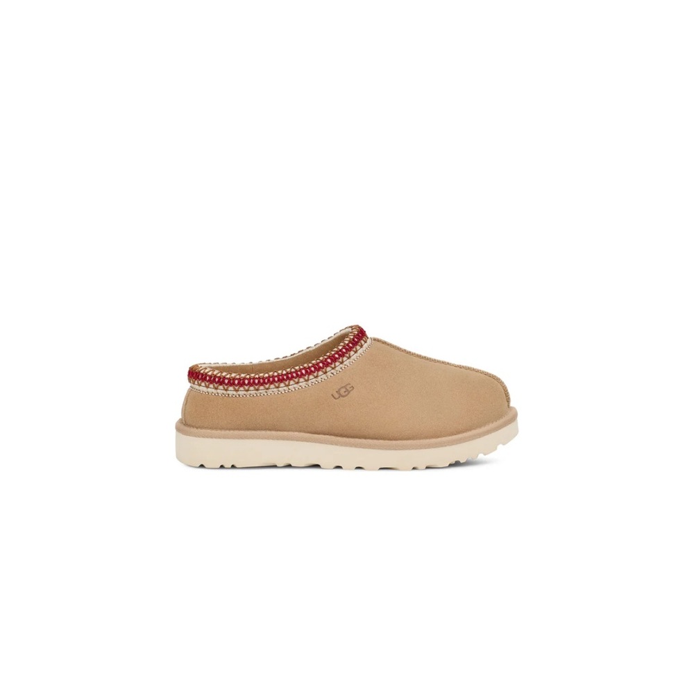 UGG Tan and Red Slippers Comfortable Slip-On Design